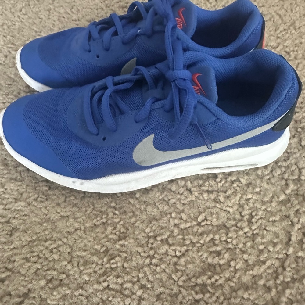 Nike Royal Blue Sneakers with Orange Logo like new